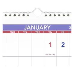 2025 Calendars|AT-A-GLANCE 2024 -2026 27" x 12" Three-Month Wall Calendar, White/Purple (PM14-28-25)