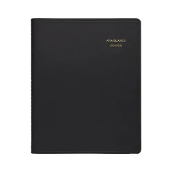 Academic Planners|AT-A-GLANCE 2024-2025 9" x 11" Academic Monthly Planner, Faux Leather Cover, Black (70-074-05-25)