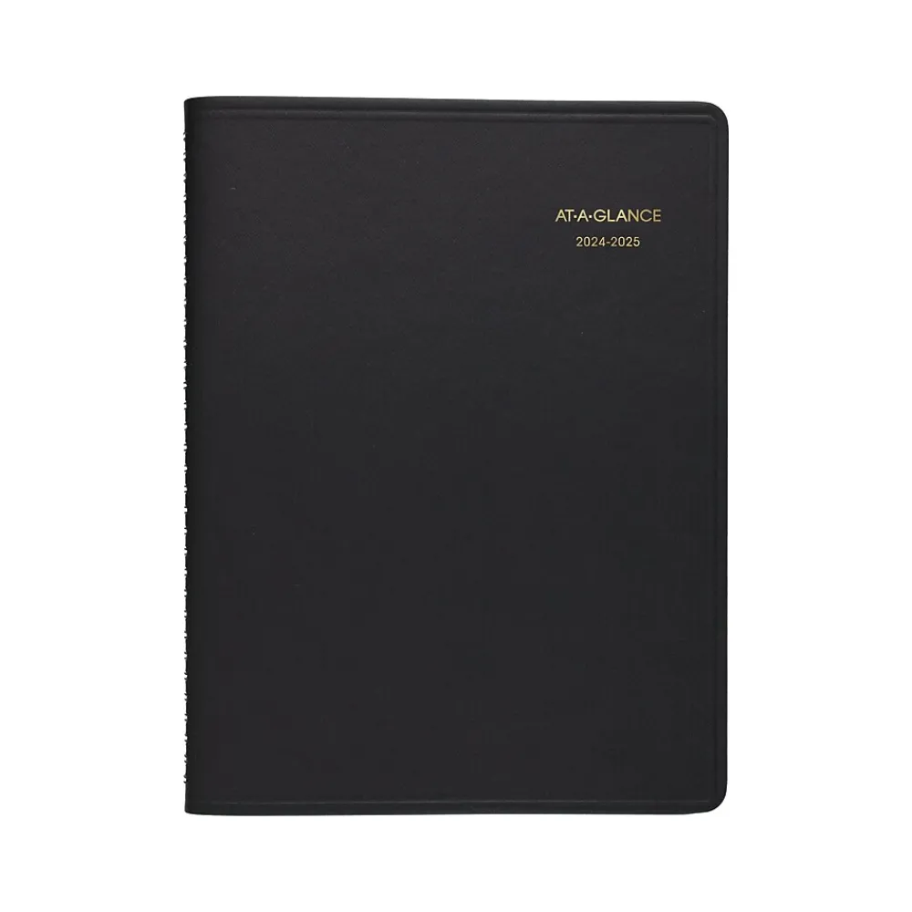 Academic Planners|AT-A-GLANCE 2024-2025 8.25" x 11" Academic Weekly Appointment Book, Faux Leather Cover, Black (70-957-05-25)