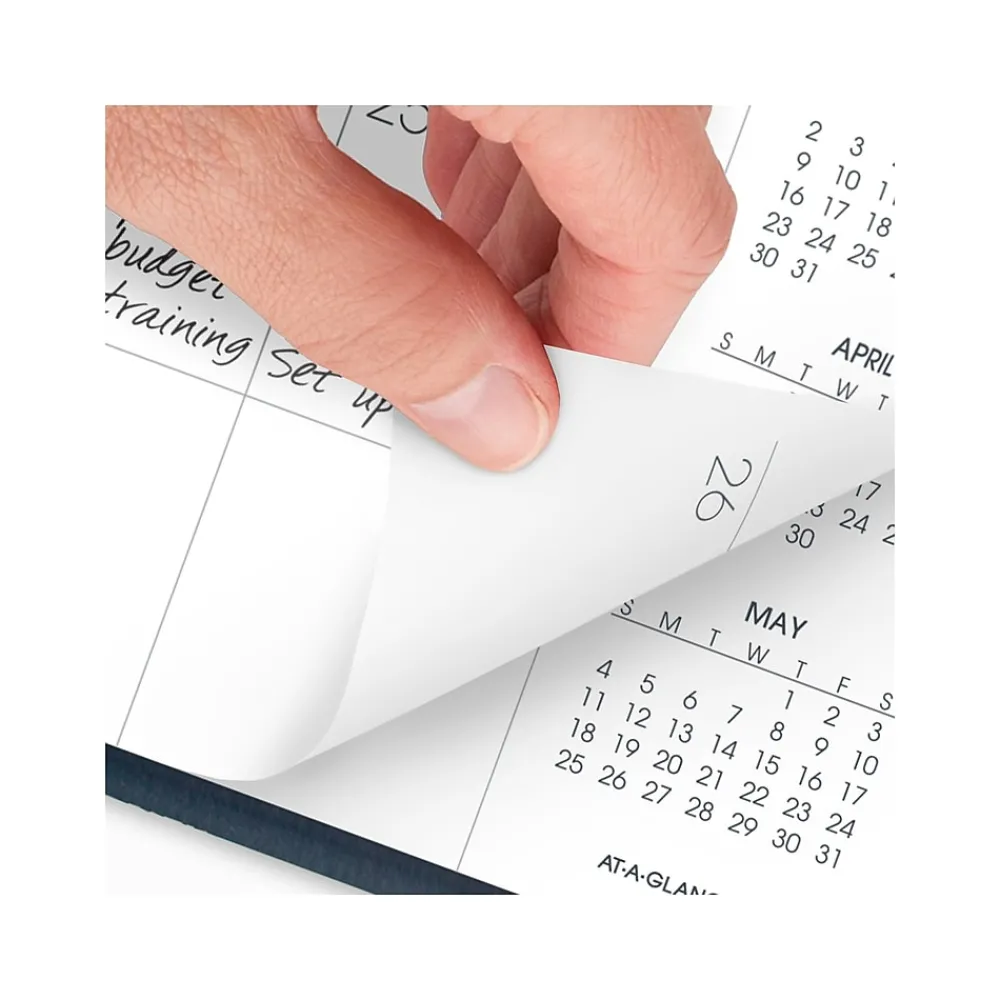 2025 Planners|AT-A-GLANCE 2025 9" x 11" Calendar Year/Monthly Planner, Faux Leather Cover, Navy (70-260-20-25)