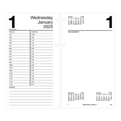 Calendars & Planners Refills|AT-A-GLANCE 2025 8" x 4.5" Daily Calendar Refill, White/Black (E210-50-25)
