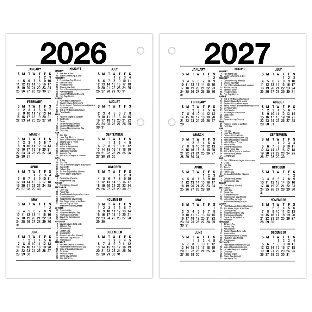 Calendars & Planners Refills|AT-A-GLANCE 2025 6" x 3.5" Daily Calendar Refill Pages, White (E717-50-25)