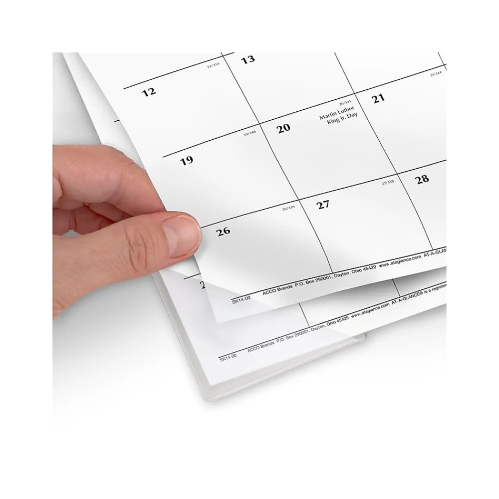 2025 Calendars|AT-A-GLANCE 2025 17.75" x 11" Monthly Desk Pad Calendar, White/Black (SK14-00-25)
