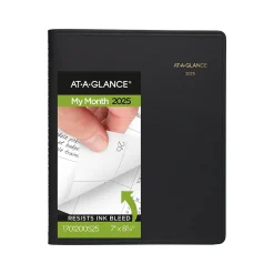 2025 Planners|AT-A-GLANCE 2025 7" x 8.75" Monthly Planner, Faux Leather Cover, Black (70-120-05-25)
