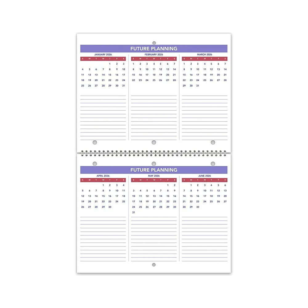 2025 Calendars|AT-A-GLANCE 2025 11" x 8.5" Monthly Wall Calendar, White/Purple (PM170-28-25)