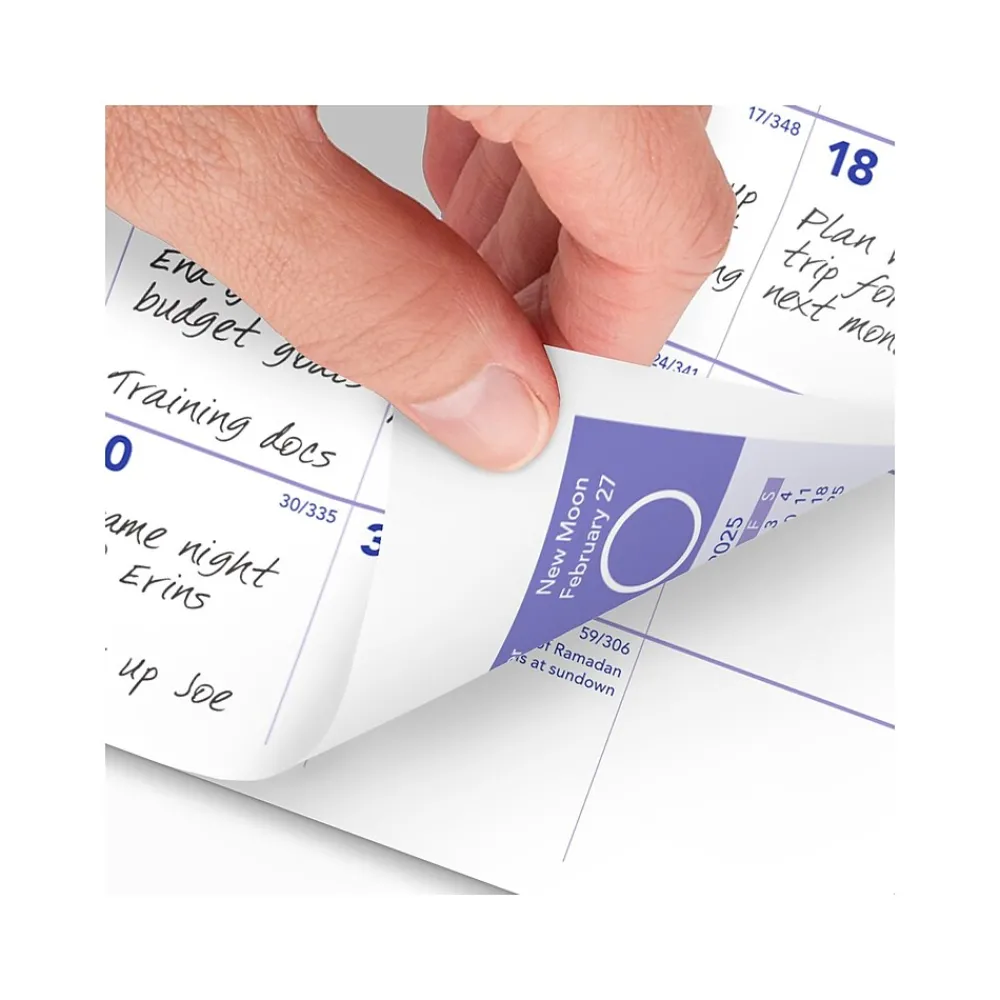 2025 Calendars|AT-A-GLANCE 2025 11" x 8.5" Monthly Wall Calendar, White/Purple (PM170-28-25)