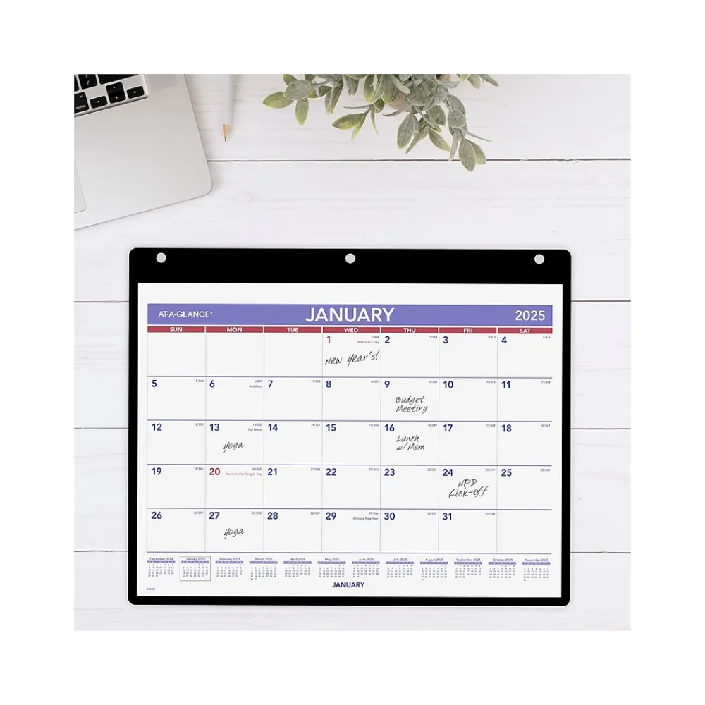 2025 Calendars|AT-A-GLANCE 2025 11" x 8" Monthly Wet-Erase Desk or Wall Calendar with Jacket, Multicolor (SK8-00-25)