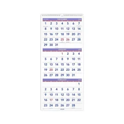 2025 Calendars|AT-A-GLANCE 2025 12" x 27" Three-Month Wall Calendar, White/Purple (PM11-28-25)
