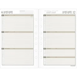 Calendars & Planners Refills|AT-A-GLANCE 2025 8.5" x 5.5" Weekly & Monthly Planner Refill, White/Brown (481-285Y-25)