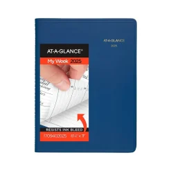 2025 Planners|AT-A-GLANCE 2025 8.25" x 11" Weekly Appointment Book, Faux Leather Cover, Blue (70-940-20-25)