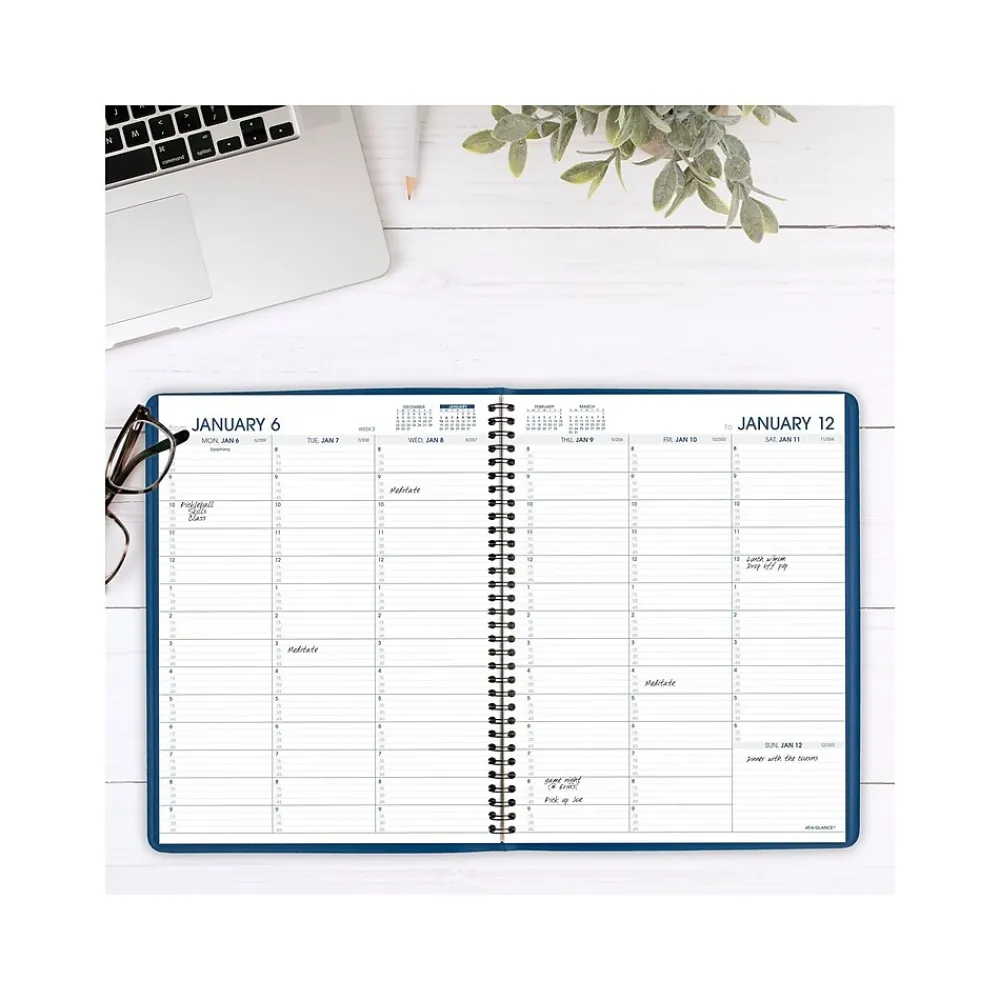 2025 Planners|AT-A-GLANCE 2025 8.25" x 11" Weekly Appointment Book, Faux Leather Cover, Blue (70-940-20-25)