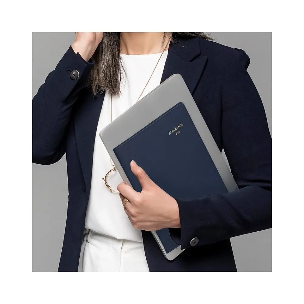 2025 Planners|AT-A-GLANCE 2025 8.25" x 11" Weekly Appointment Book Planner, Faux Leather Cover, Navy (70-950-20-25)