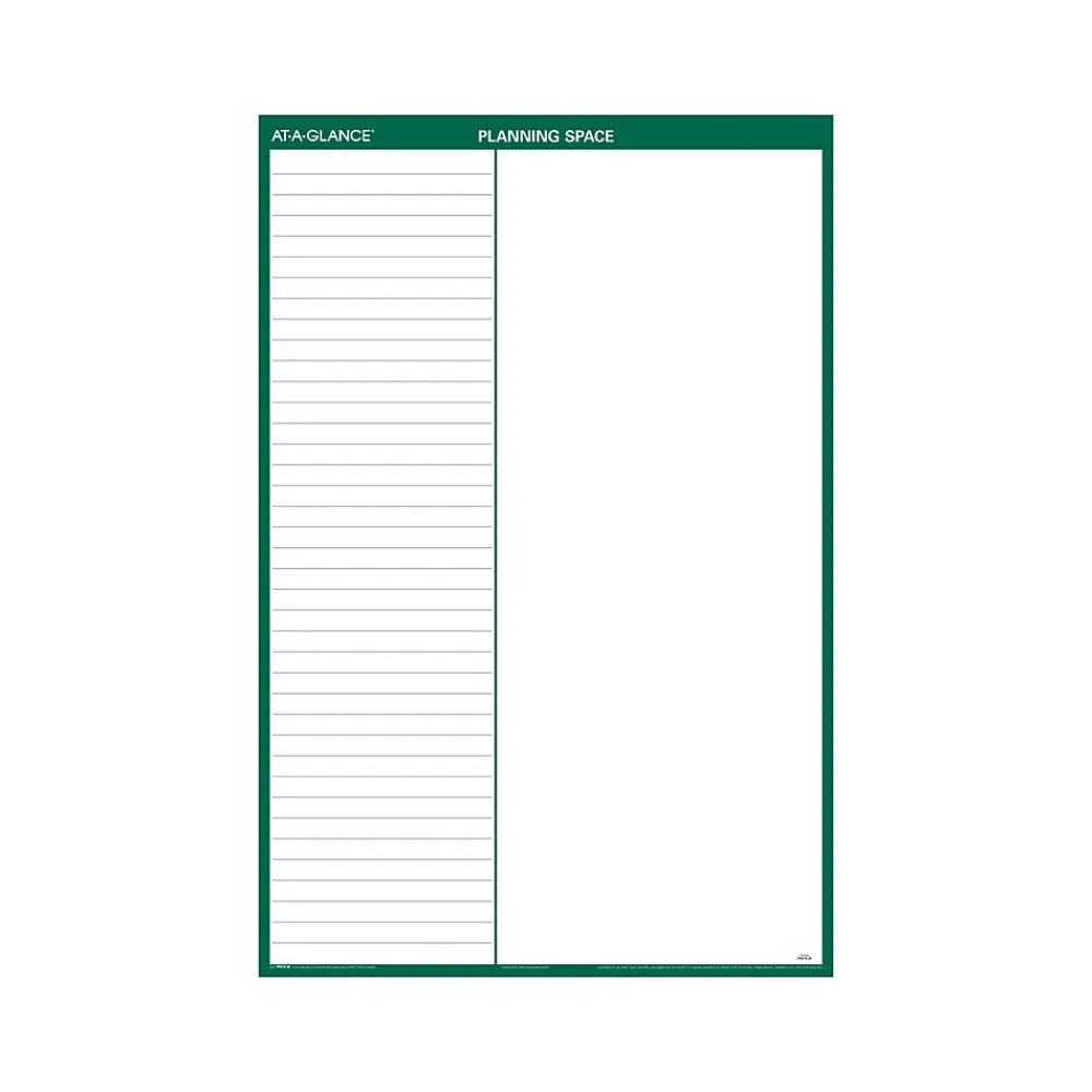 2025 Calendars|AT-A-GLANCE 2025 32" x 48" Yearly Dry Erase Wall Calendar, Reversible, White/Green (PM310-28-25)