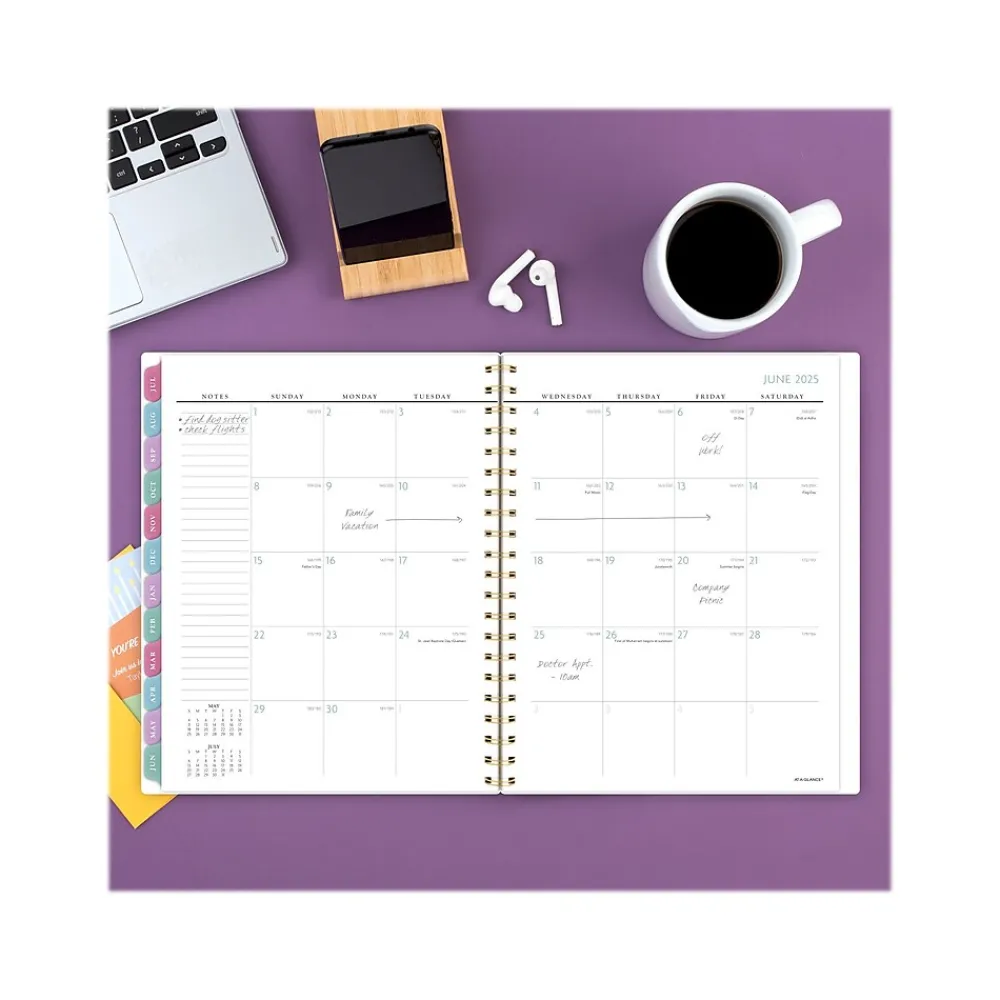 Academic Planners|AT-A-GLANCE 2024-2025 BADGE Floral 8.5" x 11" Academic Weekly & Monthly Planner, Plastic Cover, Multicolor (1710F-905A-25)