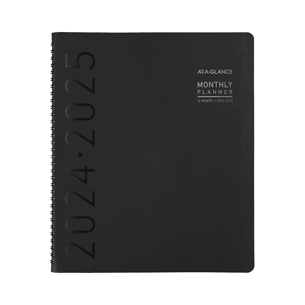 Academic Planners|AT-A-GLANCE 2024-2025 Contemporary 9" x 11" Academic Monthly Planner, Faux Leather Cover, Black (70-074X-05-25)