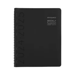 Academic Planners|AT-A-GLANCE 2024-2025 Contemporary 8.25" x 11" Academic Weekly & Monthly Planner, Faux Leather Cover, Black (70-957X-05-25)