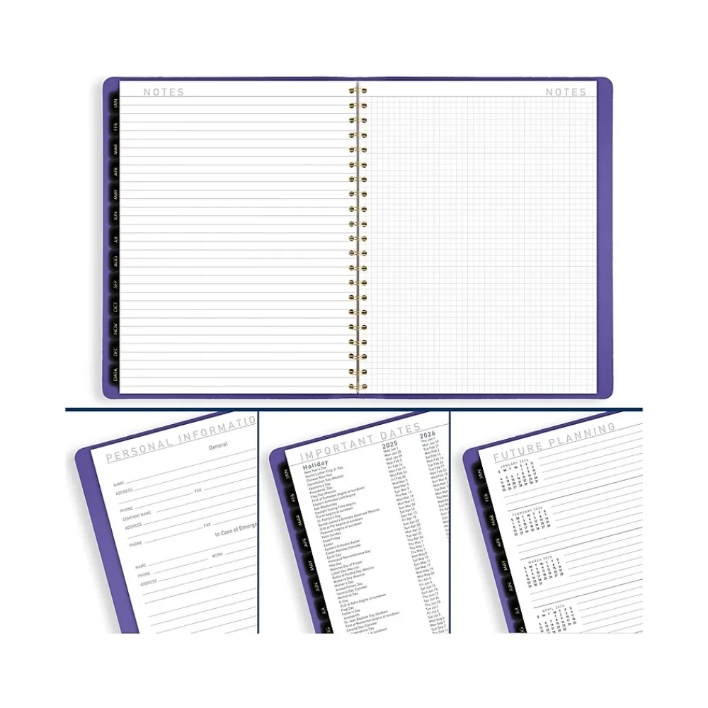 2025 Planners|AT-A-GLANCE 2025 Contemporary 8.25" x 11" Weekly & Monthly Planner, Faux Leather Cover, Purple (70-940X-14-25)