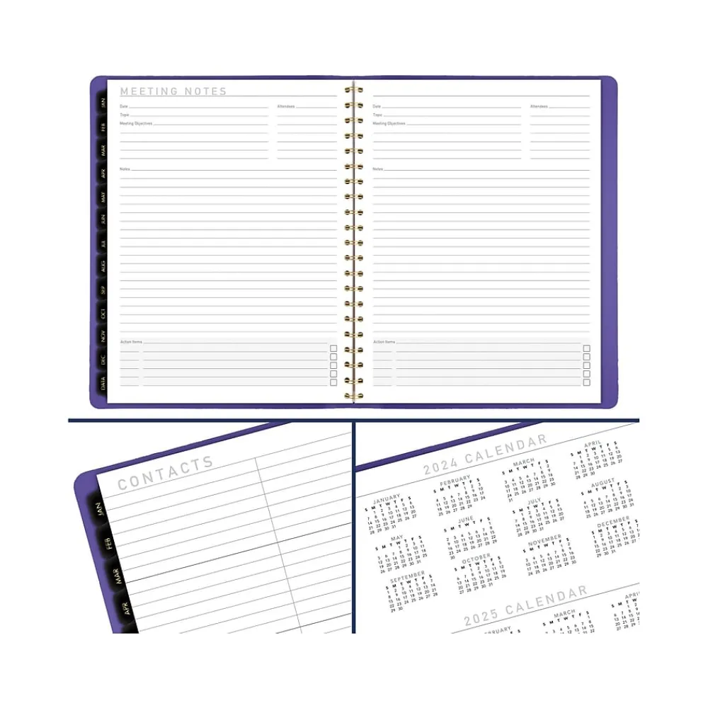 2025 Planners|AT-A-GLANCE 2025 Contemporary 8.25" x 11" Weekly & Monthly Planner, Faux Leather Cover, Purple (70-940X-14-25)
