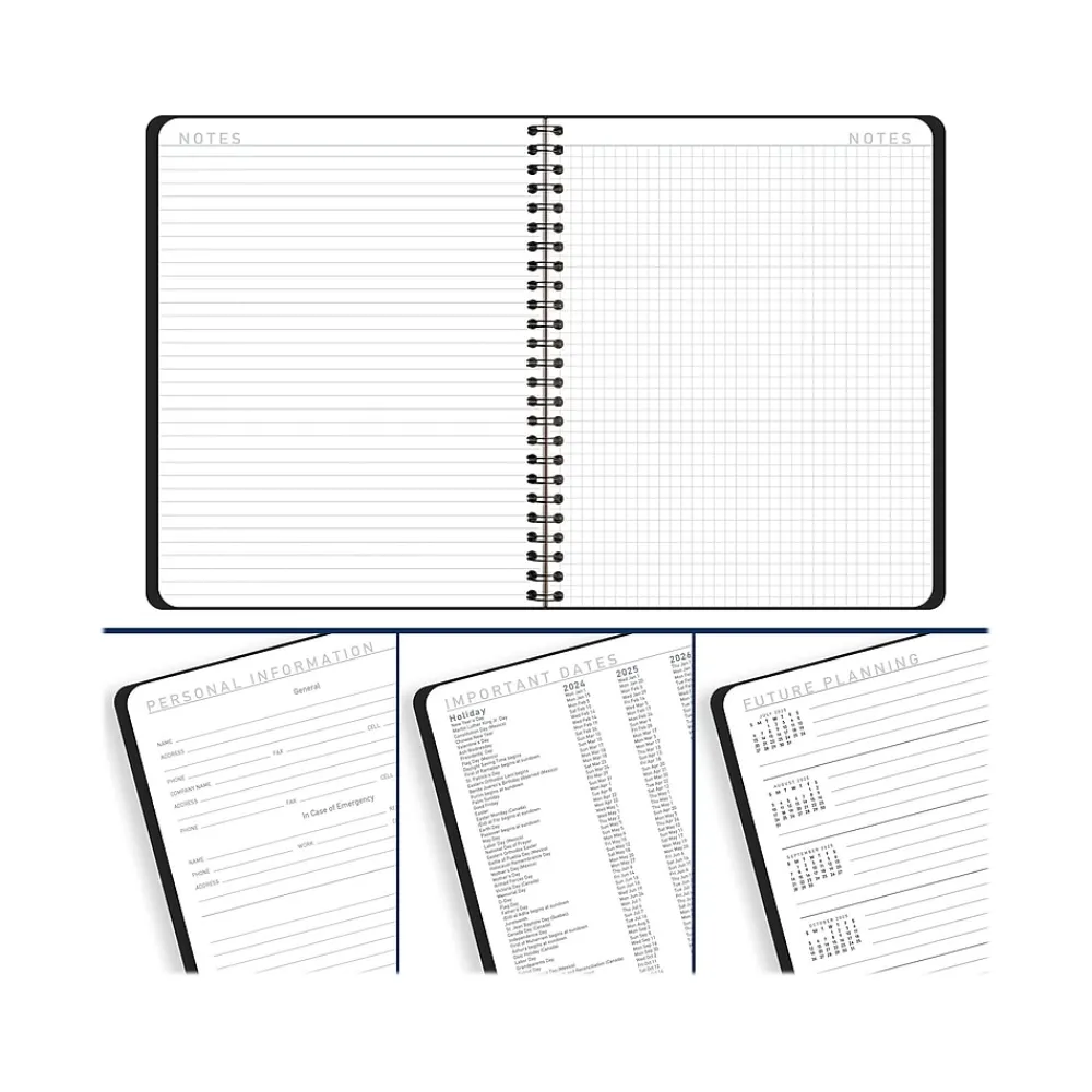 Academic Planners|AT-A-GLANCE 2024-2025 Contemporary Lite 7" x 8.75" Academic Weekly & Monthly Planner, Faux Leather Cover, Black