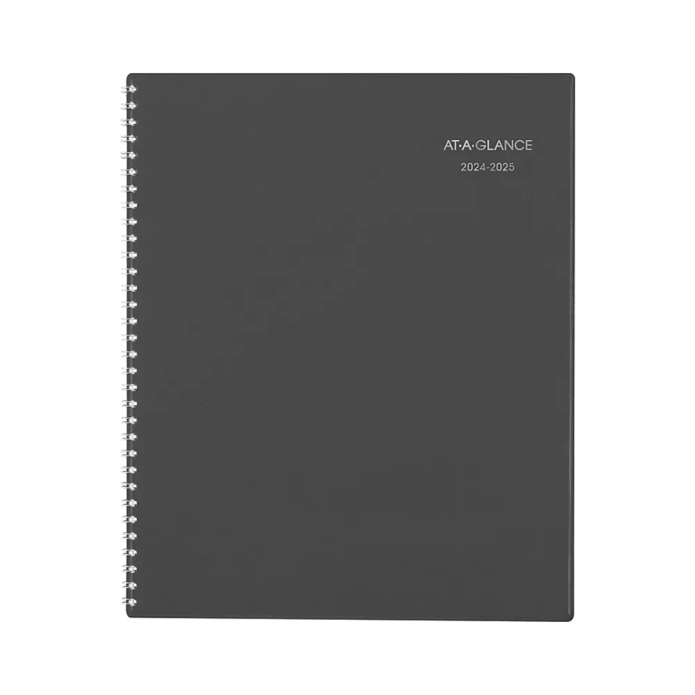 Academic Planners|AT-A-GLANCE 2024-2025 DayMinder 8.5" x 11" Academic Monthly Planner, Poly Cover, Charcoal (AYC470-45-25)