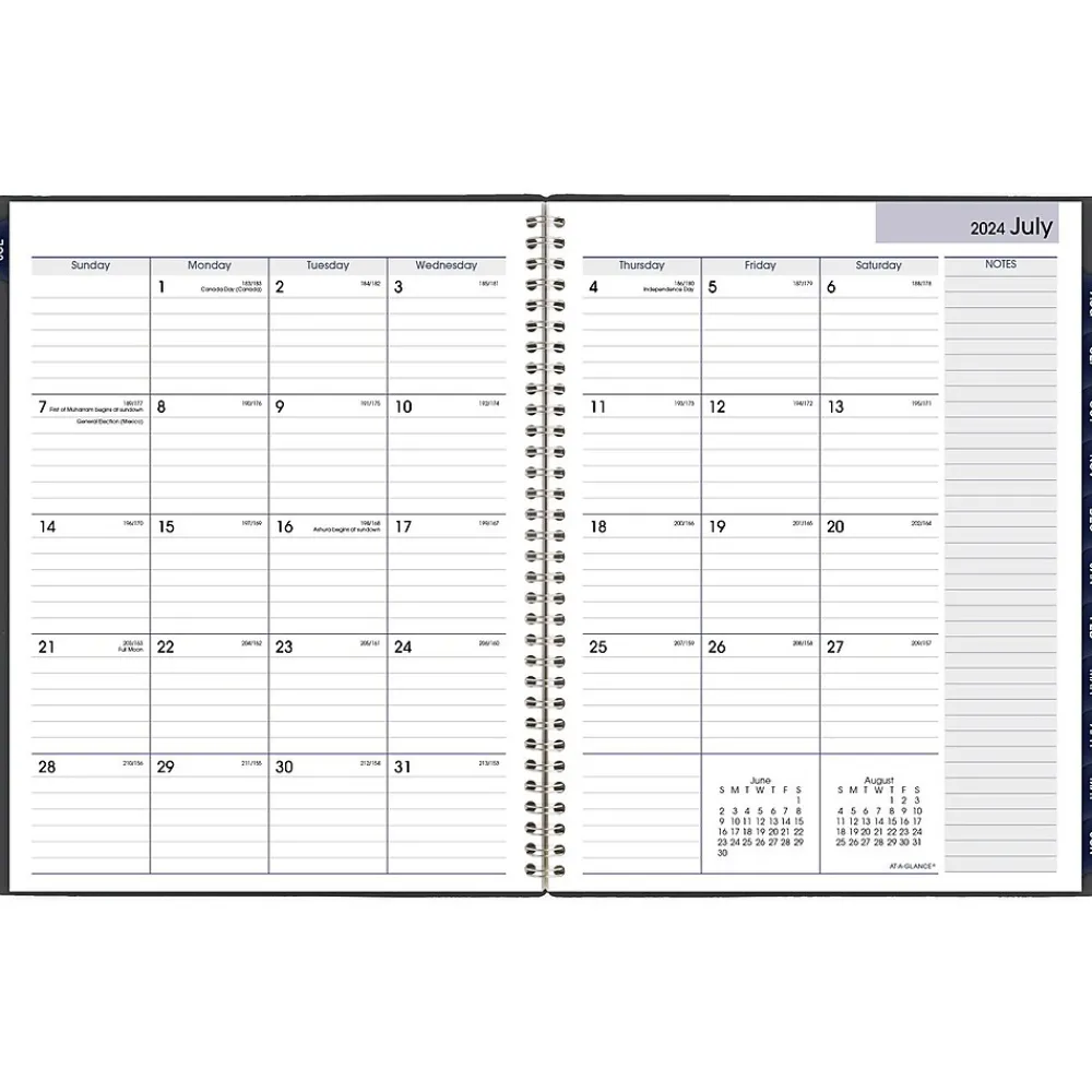 Academic Planners|AT-A-GLANCE 2024-2025 DayMinder 8.5" x 11" Academic Monthly Planner, Poly Cover, Charcoal (AYC470-45-25)