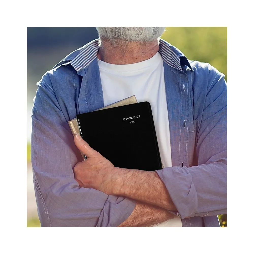 2025 Planners|AT-A-GLANCE 2025 DayMinder 7" x 8.75" Weekly Planner, Faux Leather Cover, Black (G535-00-25)