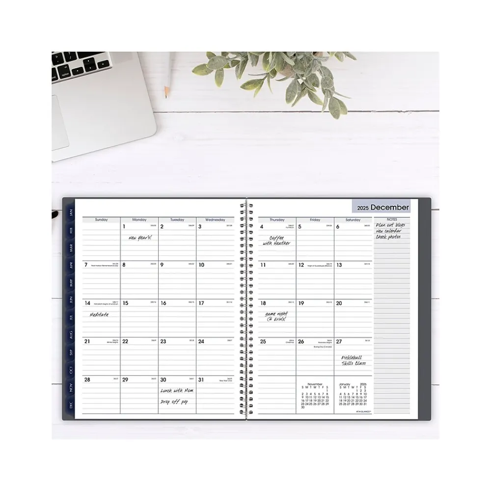 2025 Planners|AT-A-GLANCE 2025 DayMinder 8.5" x 11" Weekly & Monthly Planner, Poly Cover, Gray (GC545-07-25)