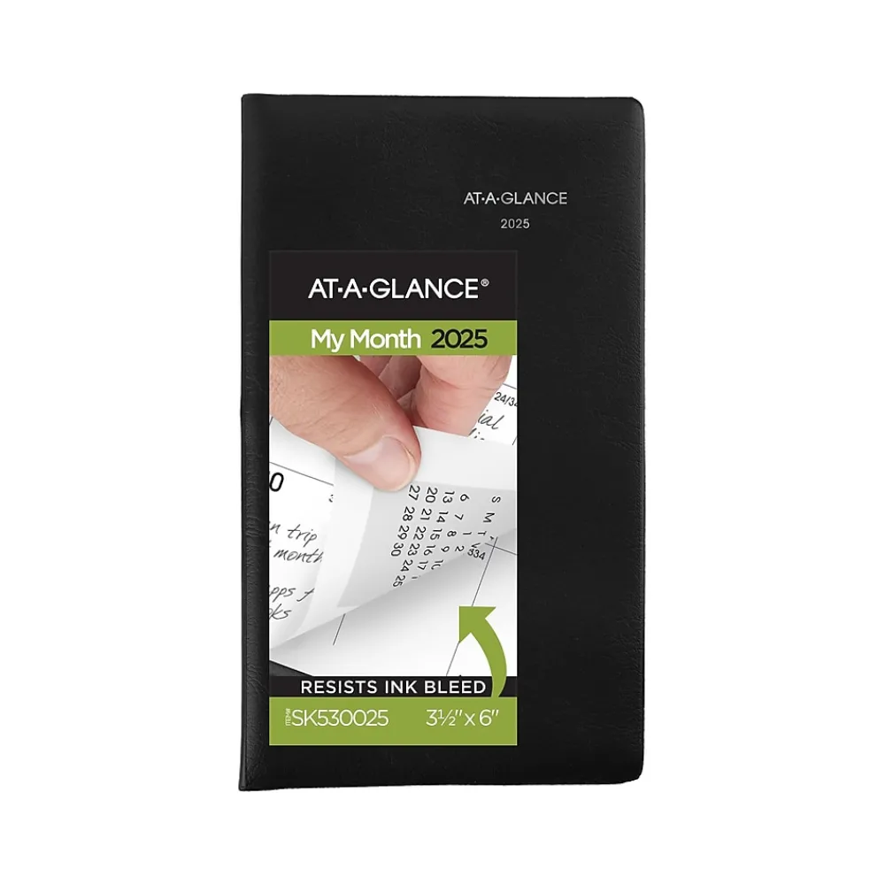 2025 Planners|AT-A-GLANCE 2025 DayMinder 3.5" x 6" Monthly Planner, Plastic Cover, Black (SK53-00-25)