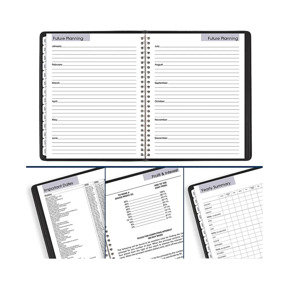 2025 Planners|AT-A-GLANCE 2025 DayMinder Executive 7" x 8.75" Weekly & Monthly Planner, Faux Leather Cover, Black (G545-00-25)