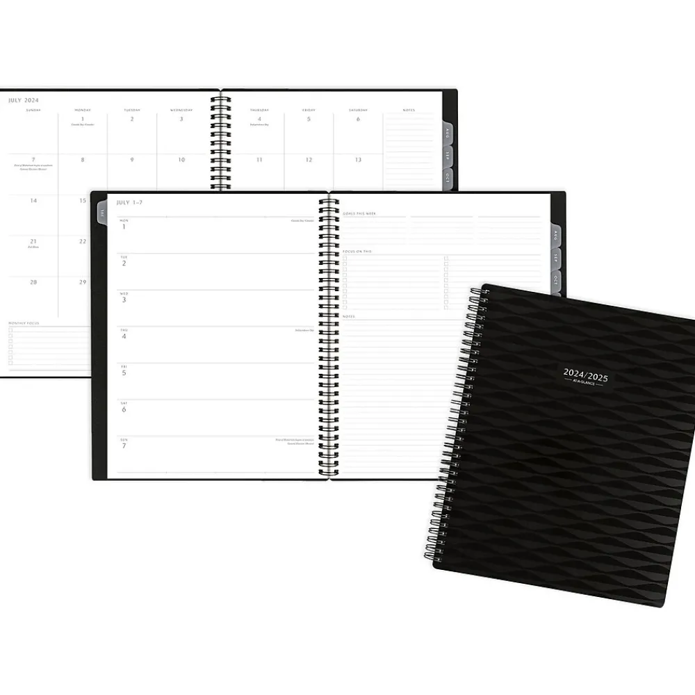 2025 Planners|AT-A-GLANCE 2024-2025 Elevation 8.5" x 11" Academic Weekly & Monthly Planner, Poly Cover, Black (75-959P-05-25)