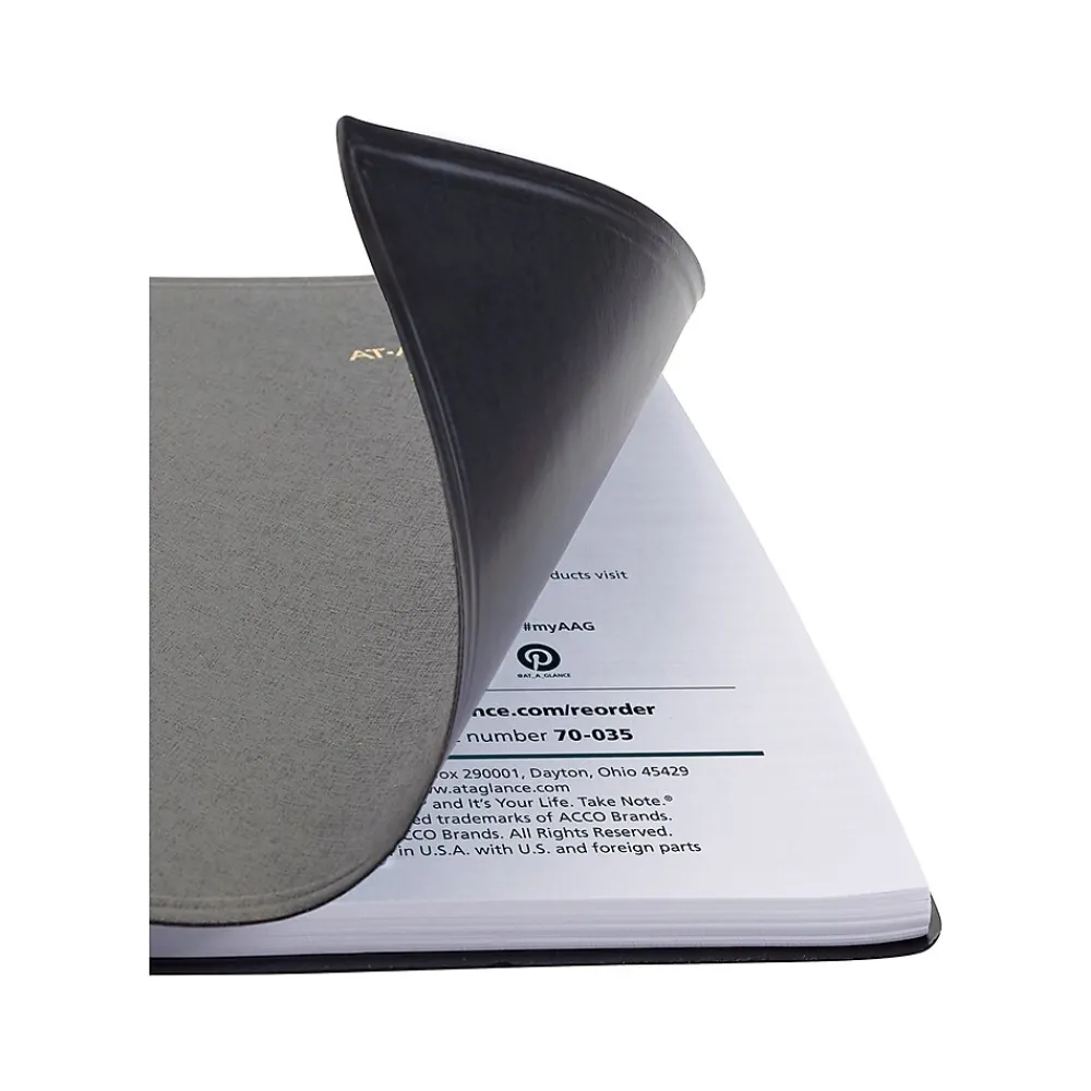 2025 Planners|AT-A-GLANCE 2025 24-Hour 5" x 8" Daily Appointment Book Planner, Faux Leather Cover, Black (70-203-05-25)