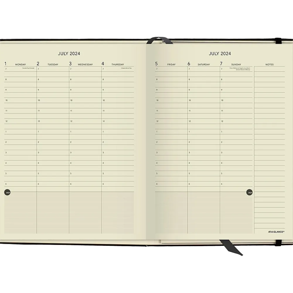 Academic Planners|AT-A-GLANCE 2024-2025 Plan. Write. Remember. 7.5" x 10" Academic Weekly & Monthly Appointment Book, Paperboard Cover, Black