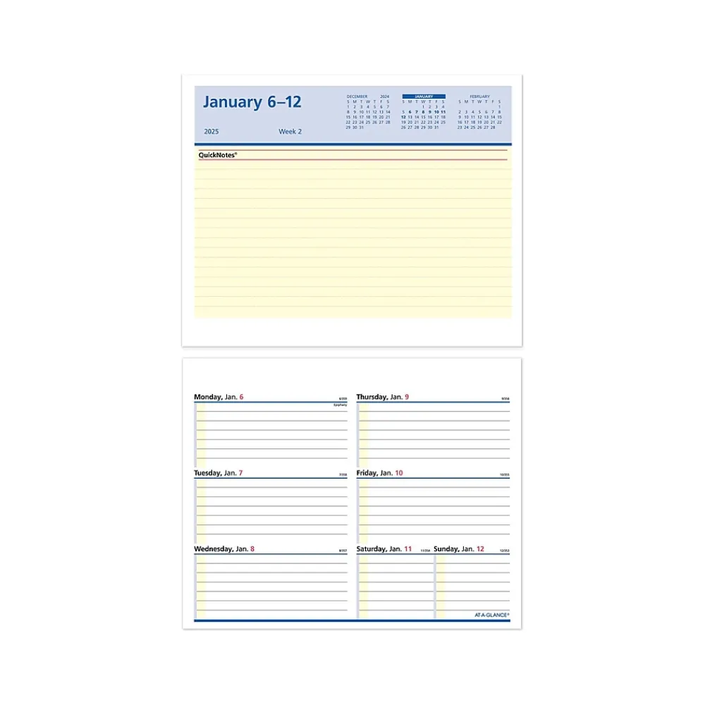 Calendars & Planners Refills|AT-A-GLANCE 2025 QuickNotes Flip-A-Week 7" x 5.5" Weekly Desk Calendar Refill, Multicolor (SW706-50-25)