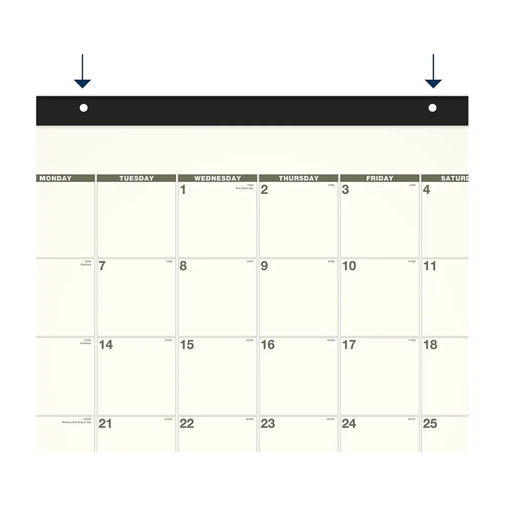 2025 Calendars|AT-A-GLANCE 2025 Recycled 21.75" x 17" Monthly Desk Calendar, Green/Black (SK32G-00-25)
