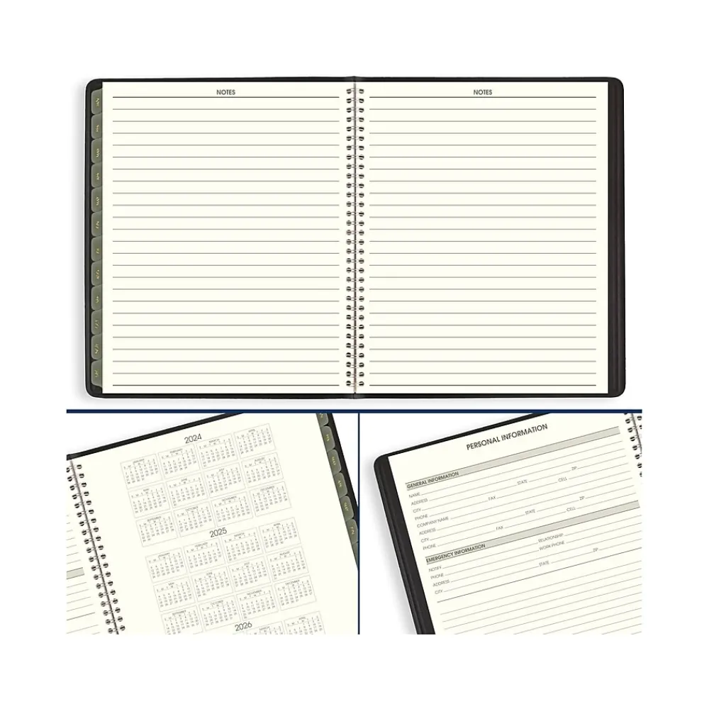 2025 Planners|AT-A-GLANCE 2025 Recycled 9" x 11" Monthly Planner, Faux Leather Cover, Black (70-260G-05-25)