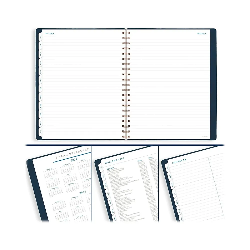 Academic Planners|AT-A-GLANCE 2024-2025 Signature 8.5" x 11" Academic Weekly & Monthly Planner, Faux Leather Cover, Navy (YP905A-20-25)
