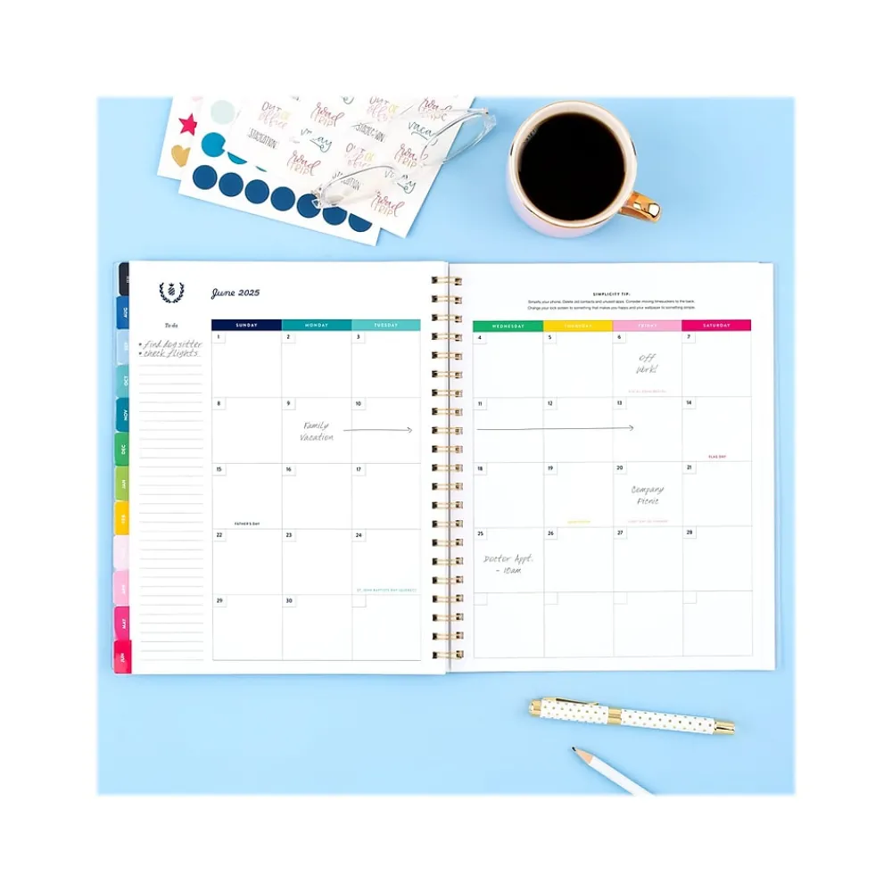 Academic Planners|AT-A-GLANCE 2024-2025 Simplified by Emily Ley Gingham 8.5" x 11" Academic Weekly & Monthly Planner, Blue/White (EL26-901A-25)