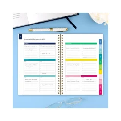 2025 Planners|AT-A-GLANCE 2025 Simplified by Emily Ley Greenbriar Floral 5.5" x 8.5" Weekly & Monthly Planner, Poly Cover, Multicolor
