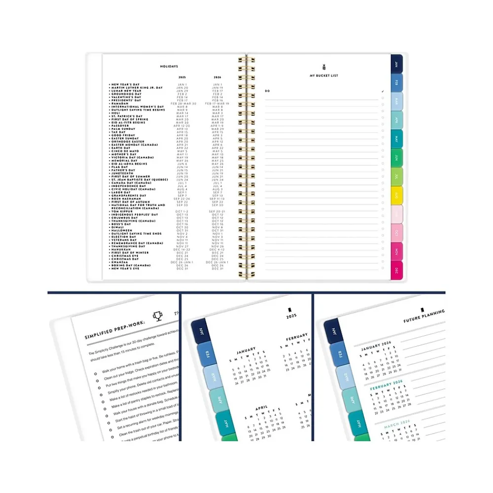 2025 Planners|AT-A-GLANCE 2025 Simplified by Emily Ley Tile 5.5" x 8.5" Weekly & Monthly Planner, Poly Cover, Multicolor (EL35-200-25)