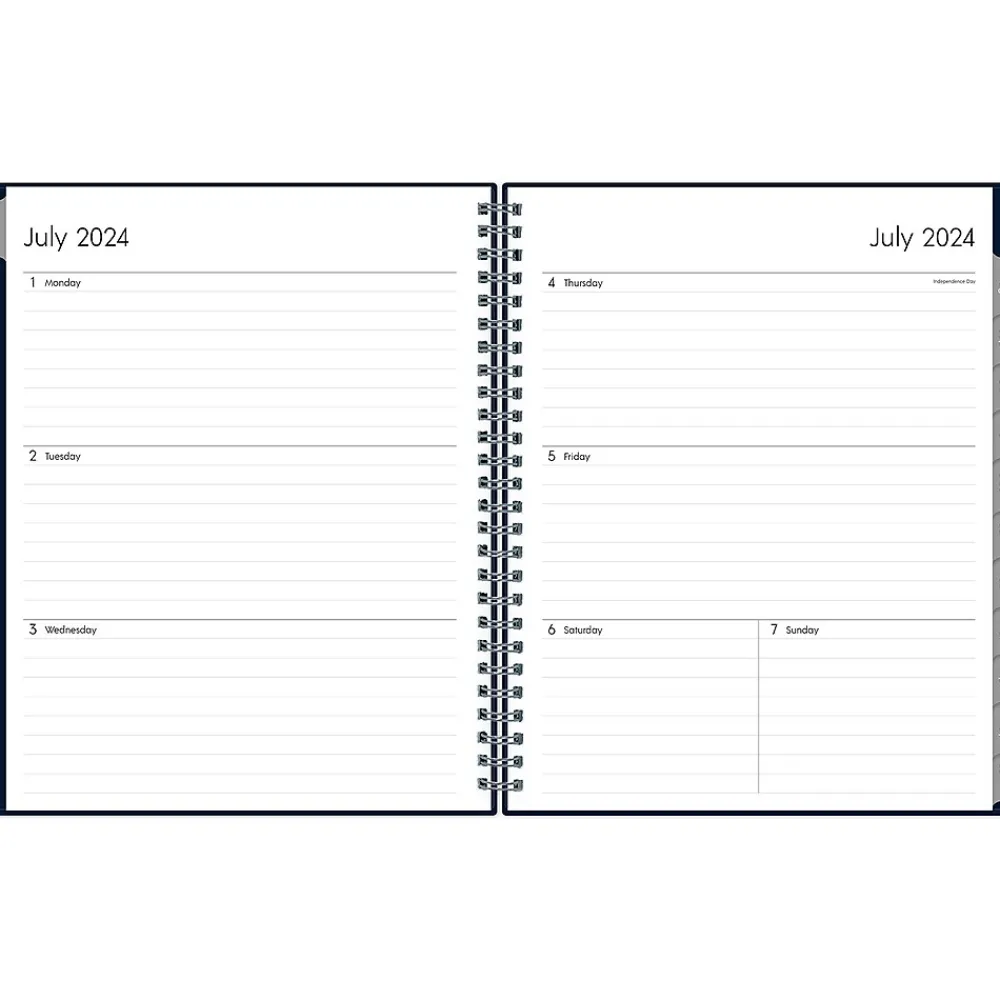 Academic Planners|Blue Sky 2024-2025 7" x 9" Academic Weekly & Monthly Planner, Plastic Cover, Solid Navy (148675-A25)