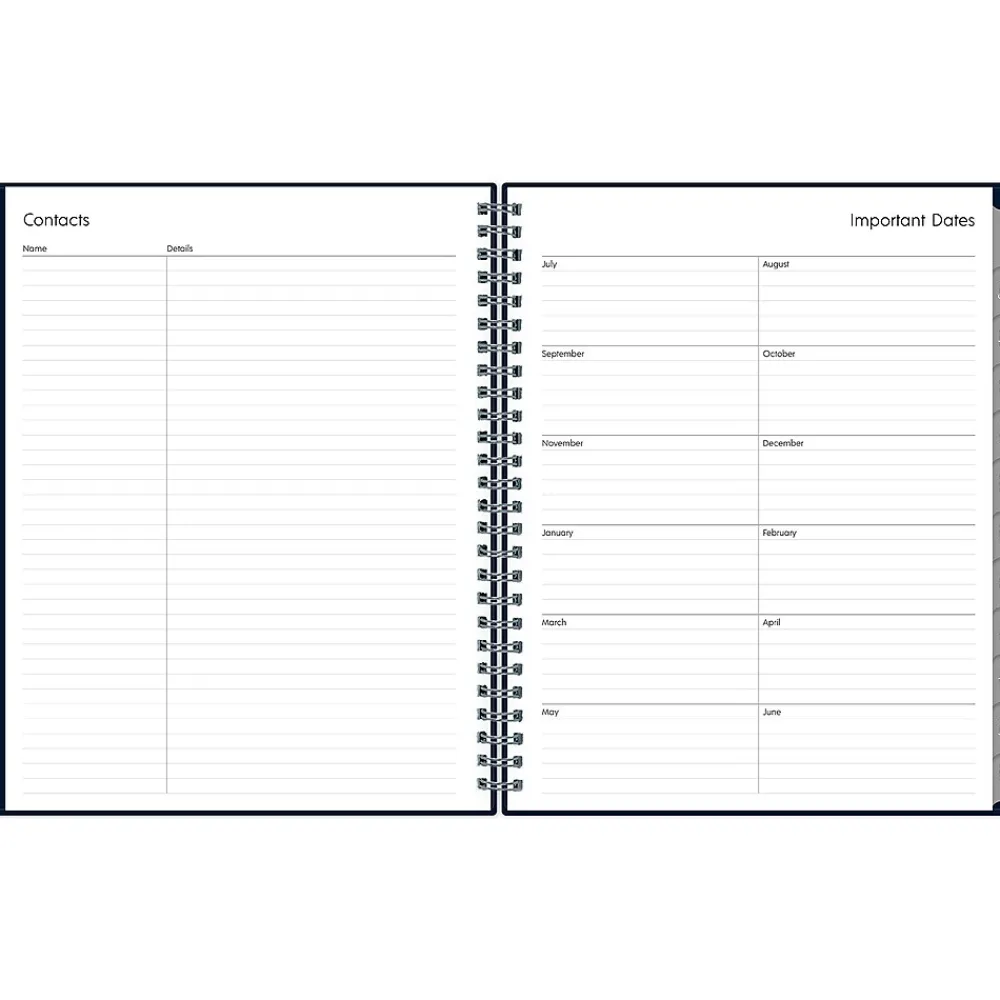 Academic Planners|Blue Sky 2024-2025 7" x 9" Academic Weekly & Monthly Planner, Plastic Cover, Solid Navy (148675-A25)