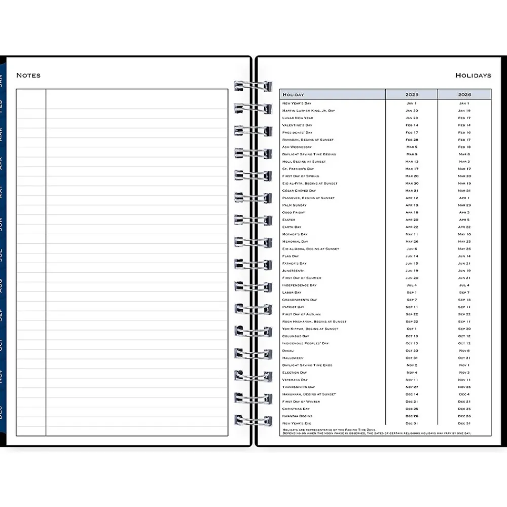 2025 Planners|Blue Sky 2025 5" x 8" Daily & Monthly Planner, Plastic Cover, Solid Black (148362)