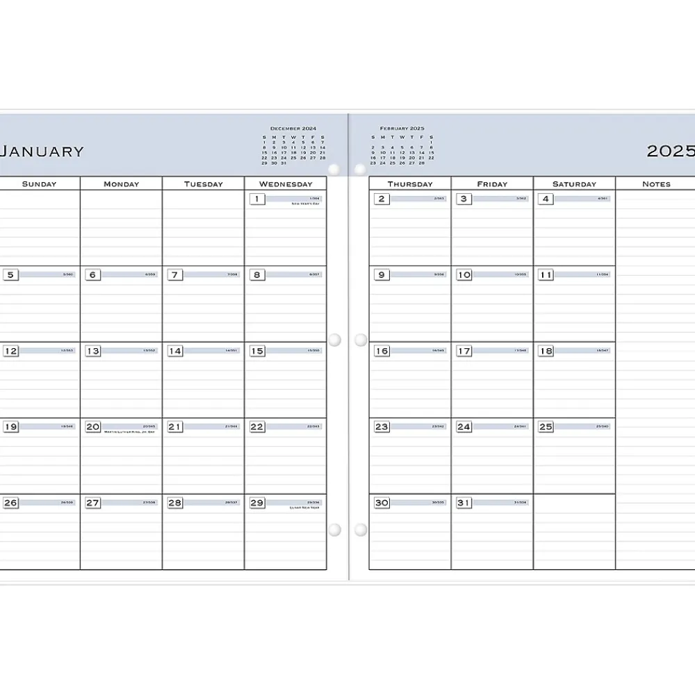 2025 Planners|Blue Sky 2025 8.5" x 11" Monthly Planner, Plastic Cover, Black (148360)