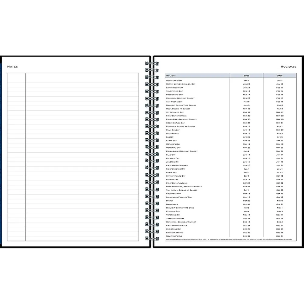 2025 Planners|Blue Sky 2025 7" x 9" Monthly Planner, Plastic Cover, Black (150855)