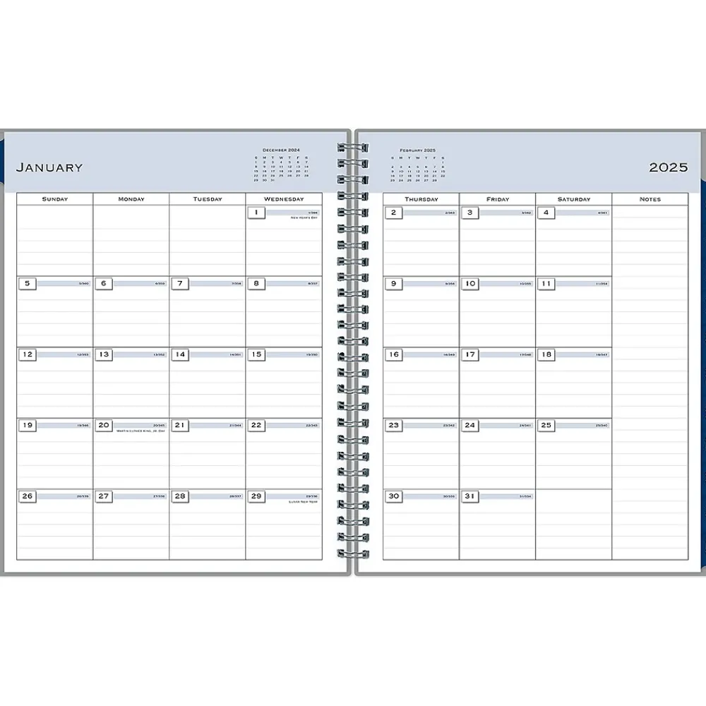 2025 Planners|Blue Sky 2025 7" x 9" Monthly Planner, Plastic Cover, Gray (150854)