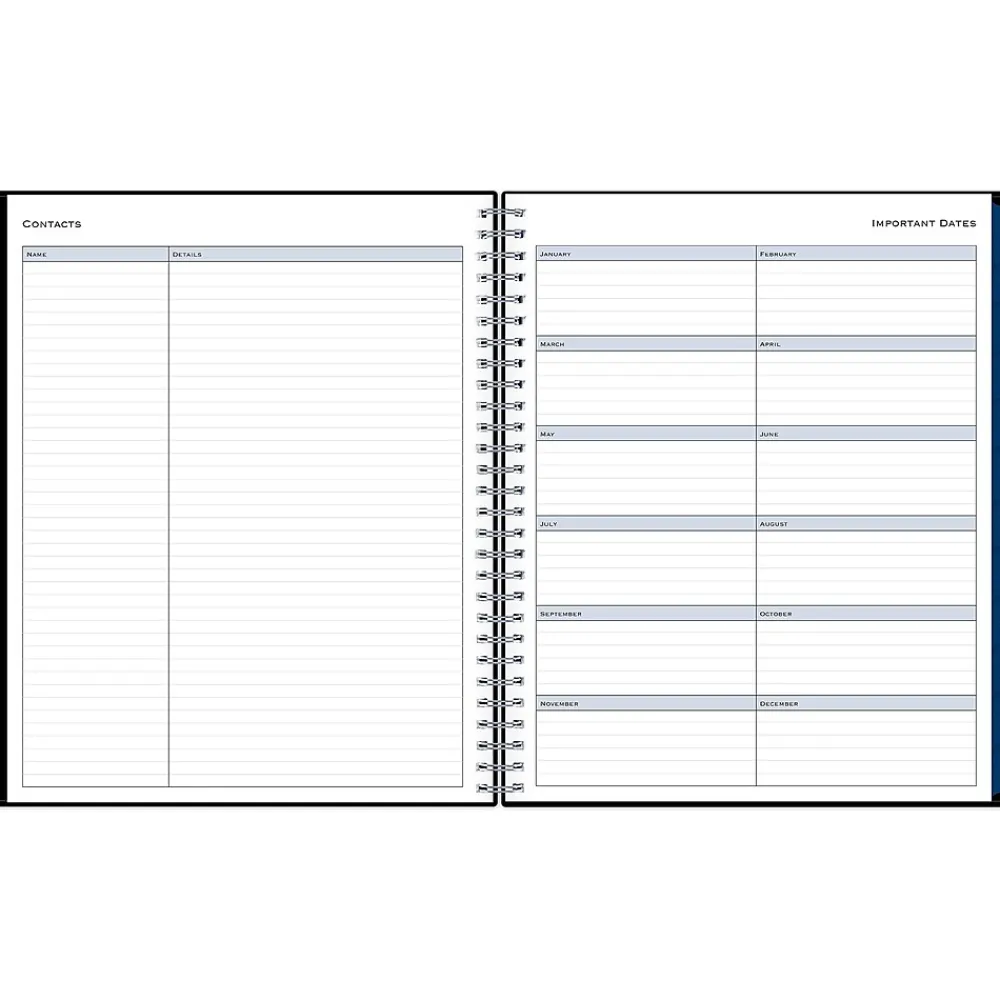 2025 Planners|Blue Sky 2025 8" x 10" Monthly Planner, Plastic Cover, Black (150844)