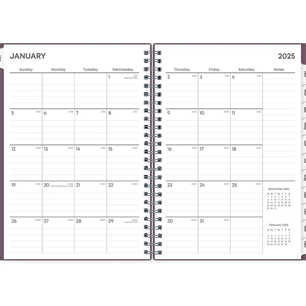 2025 Planners|Blue Sky 2025 5.88" x 8.63" Weekly & Monthly Planner, Plastic Cover, Purple (150540)