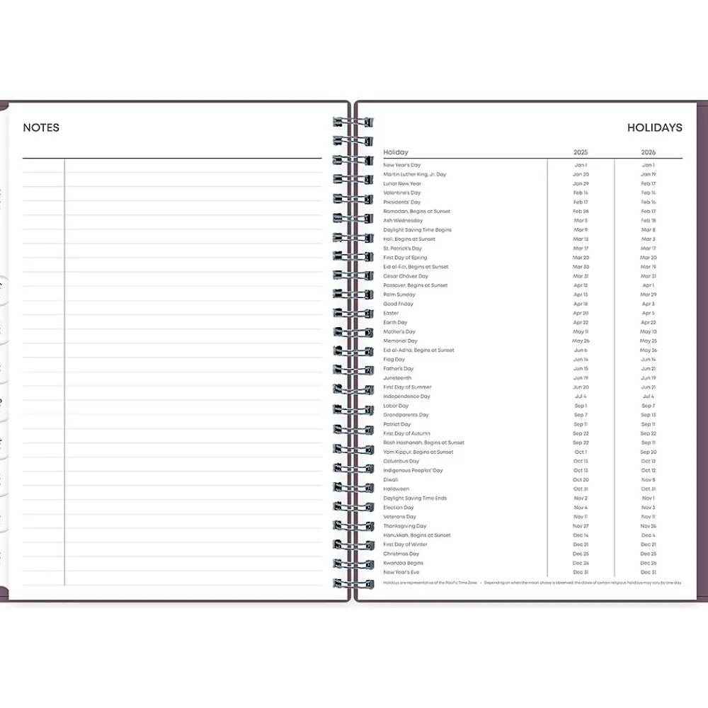 2025 Planners|Blue Sky 2025 5.88" x 8.63" Weekly & Monthly Planner, Plastic Cover, Purple (150540)
