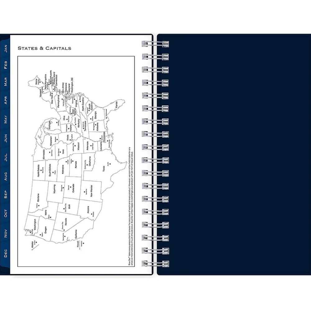 2025 Planners|Blue Sky 2025 3.63" x 6.13" Weekly & Monthly Planner, Plastic Cover, Navy Blue (148395)