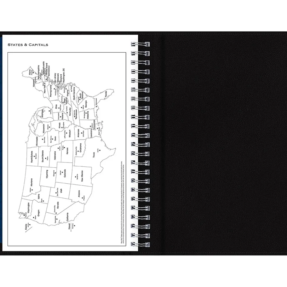 2025 Planners|Blue Sky 2025 5" x 8" Weekly & Monthly Planner Portfolio, Faux Leather Cover, Black (148453)